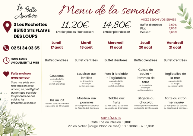 Du 17 au 21 ao�t 2026