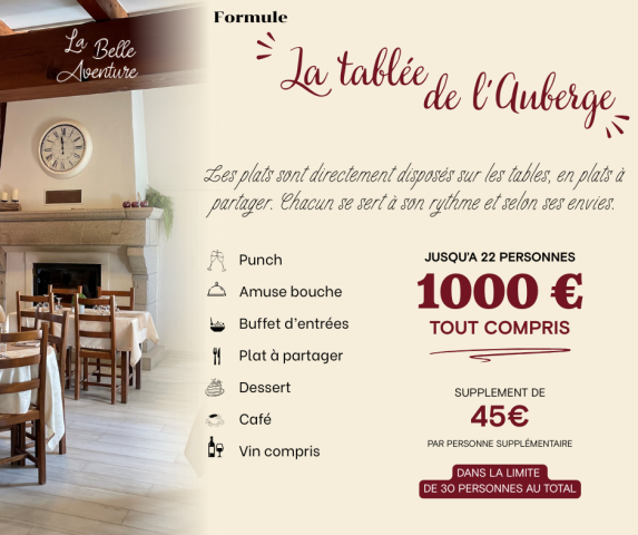 Formule La tabl�e de l'Auberge